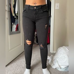 american eagle super stretch black skinny jeans